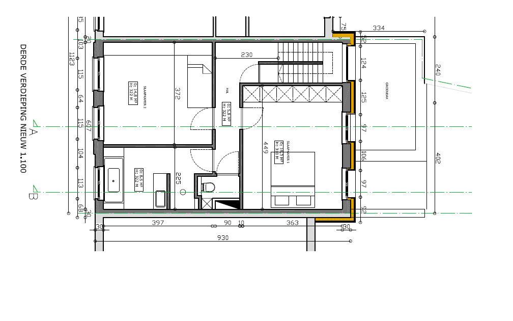 Plan derde verdieping